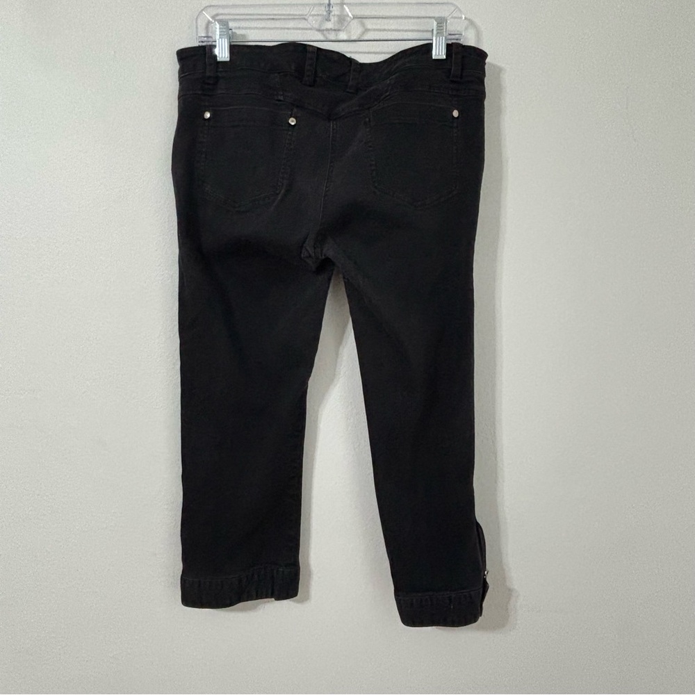 Vtg Lip Service Black Capri‎ Pants Goth Womens Sz 13 Grommets Zippers Punk Emo - Picture 11 of 11